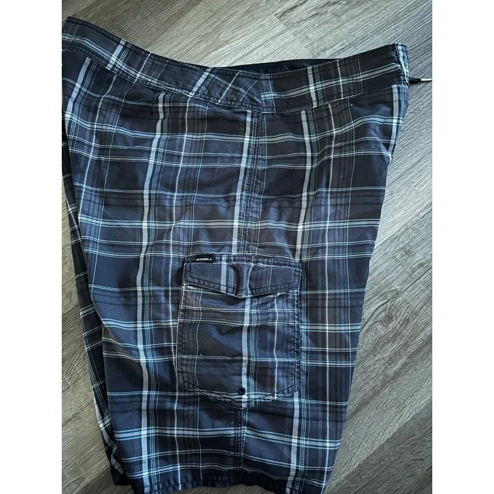 O’Neil gray plaid bathing suit size 38 men’s